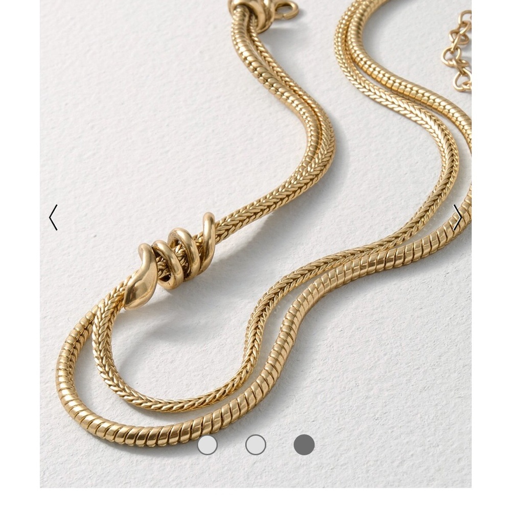 WHBM Goldtone snake short necklace